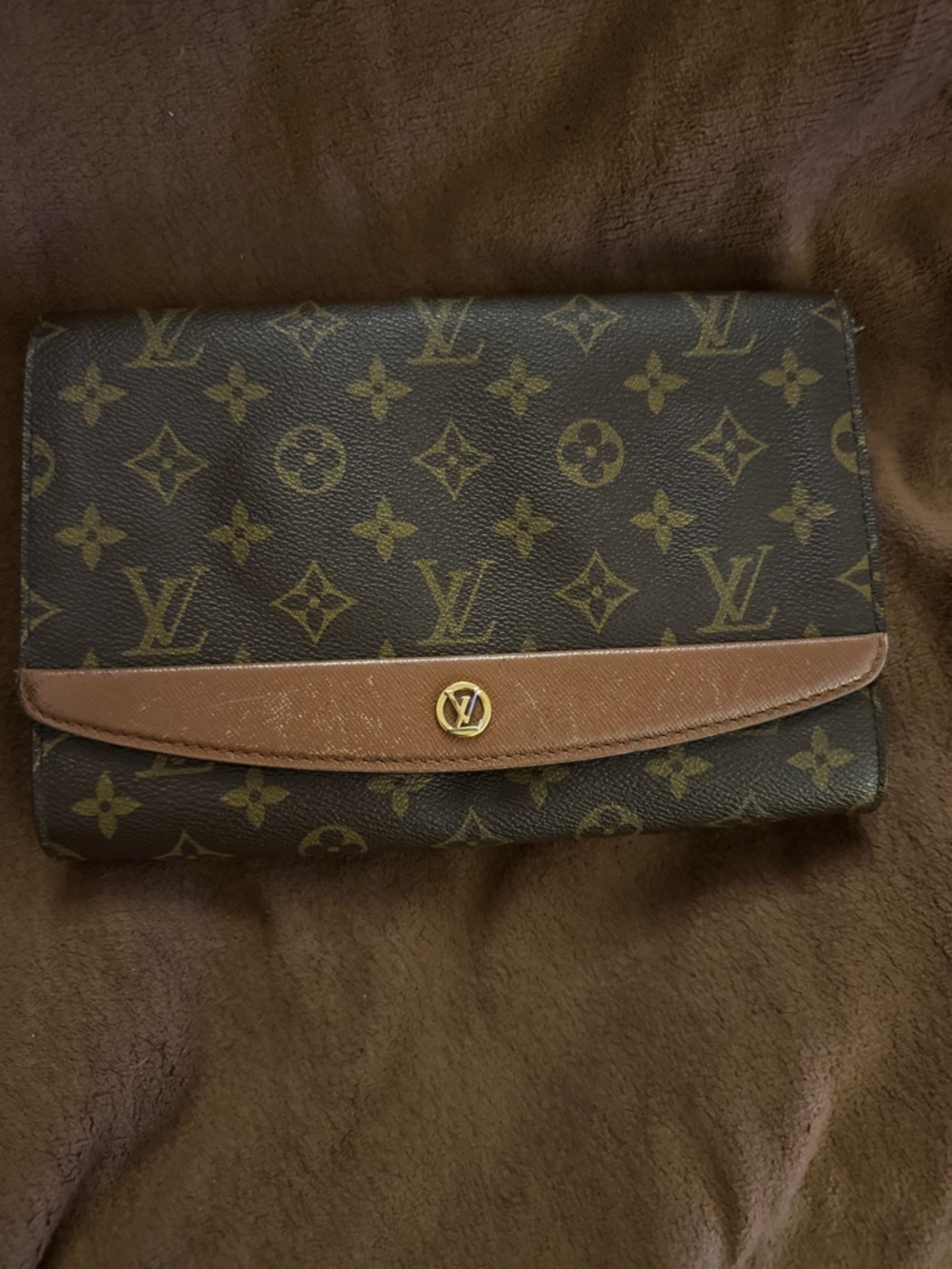 Authentic Louis Vuitton Bordeaux Monogram 2Way Shoulder Bag Clutch Bag